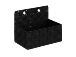 Cesto De Arrumação Suspenso Relaxdays, Organizador Para O Banheiro, Corredor, Quarto, Dimensões Axlxp 20x25x15 Cm, Preto