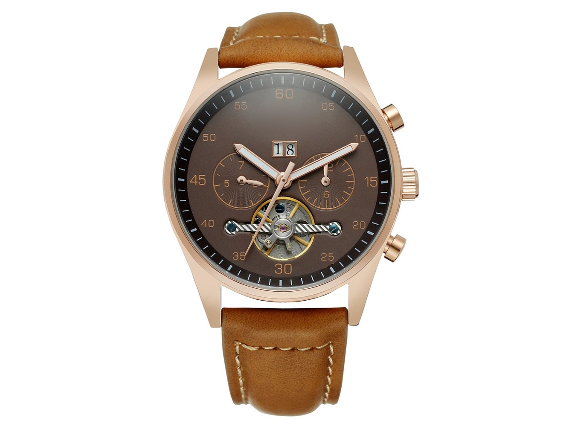 Reloj De Pulsera Forsining Para Hombre Con Movimiento Mecánico Automático Y Resistencia Al Agua Para Uso Diario.