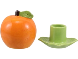Acabamento Resistente À Água: O Dispensador De Palitos De Cerâmica Laranja Possui Um Esmalte Delicado Que