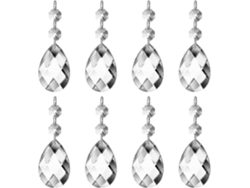 (24 piezas) Colgantes de cristal en forma de lágrima de 38 mm, candelabro de cristal, prisma atrapasol