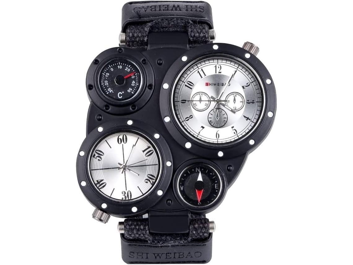 Relojes Masculinos Deportivos Exclusivos Nueva Marca 2 Zonas Horarias Reloj De Cuarzo Reloj De Pulso De Lona Yuysan