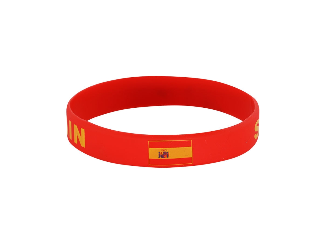 Pulsera Silicona Bandera España, 10 Unidades, Flexible Antisudor, Accesorio Hincha Fútbol Para Partidos En El Estadio.