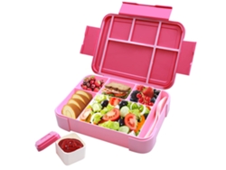 Fiambrera para niños, 6 compartimentos con caja para salsa, a prueba de fugas NEVEANCE