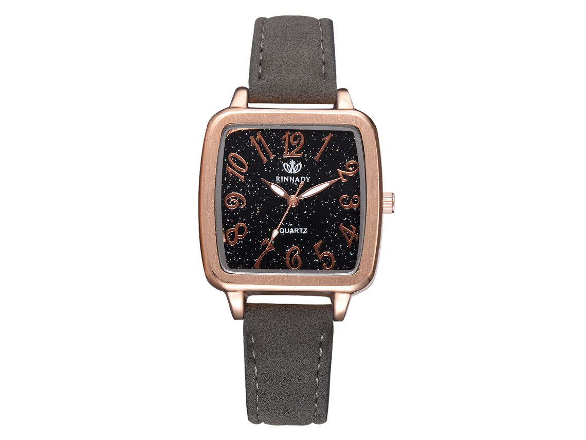 Reloj Analógico De Cuarzo Con Elegante Correa Ajustable De Pu De Estilo Casual - Gris