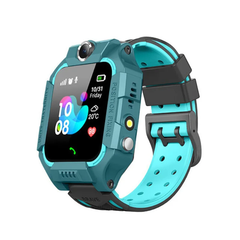Reloj inteligente Mdug para niños con tarjeta SIM, llamada bidireccional y llamada de emergencia SOS (cian)