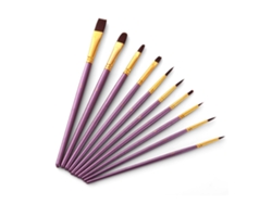 Juego de 50 pinceles de nailon para pintar con pelo. púrpura