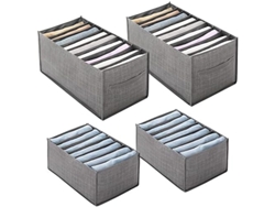 Caja de Almacenaje Contenedores Tejida Organizadores RNEMITERY Tecido Gris (25x35x12cm)