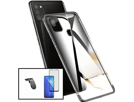 Kit Funda, Protector y Soporte Samsung Galaxy A21s PHONECARE Negro