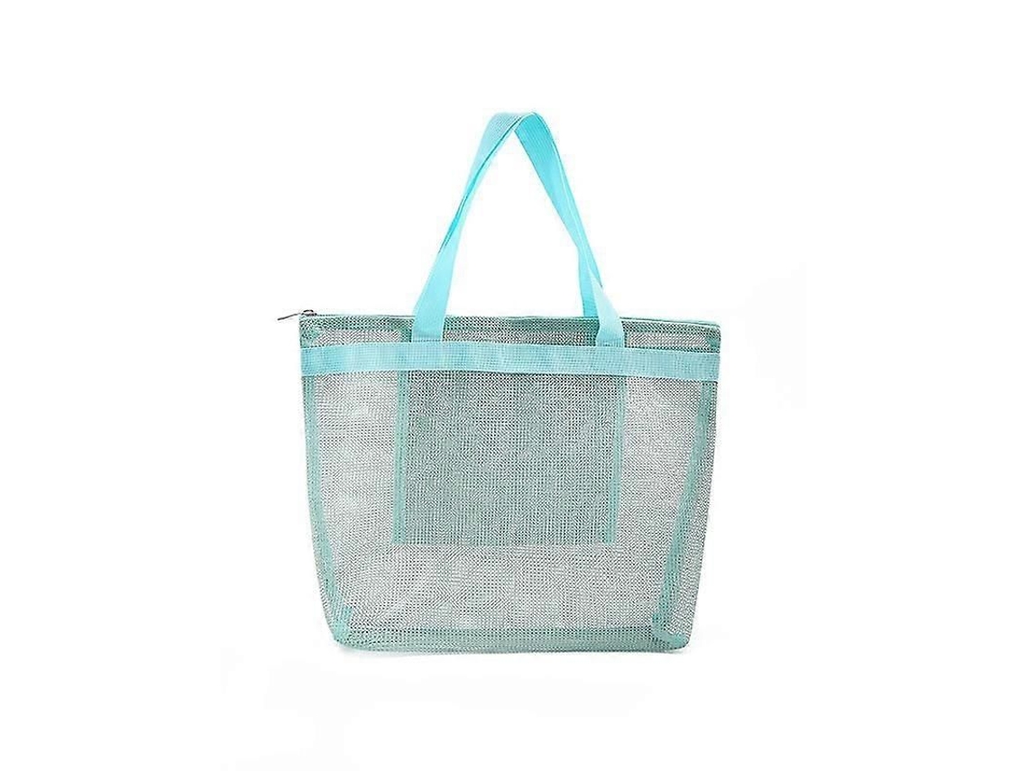 Bolso de playa grande plegable de lona transparente, bolso de hombro reutilizable para compras, almacenamiento de juguetes, organizador de arena GOKOCO