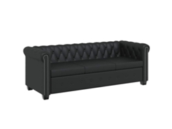 Maison Exclusive - Sofá Chesterfield De 3 Plazas Cuero Sintético Negro