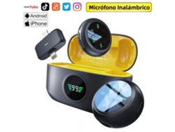 Micrófono de solapa inalámbrico 2 en 1 con estuche de carga y minimicrófono. Mdug