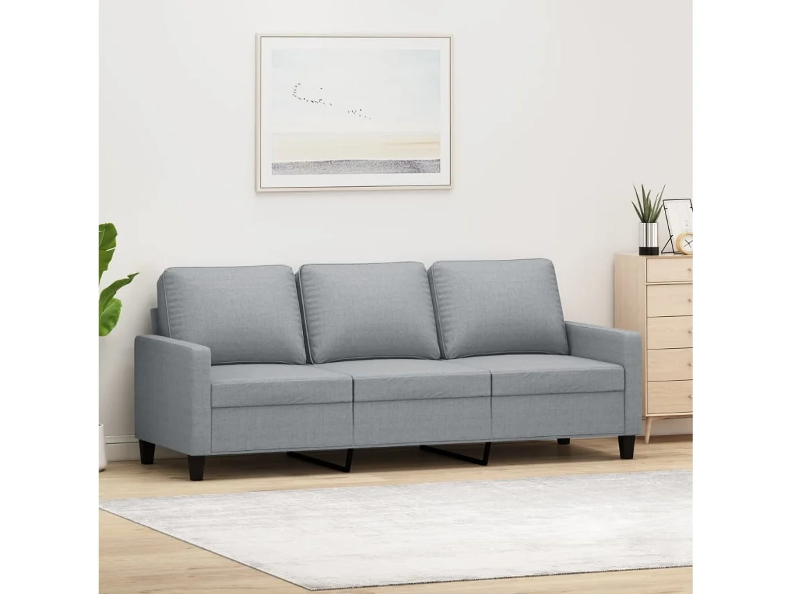 Sofá De 3 Plazas | Sofá De Salón | Sofá De Descanso De Tela Gris Claro 180 Cm Wsd182149