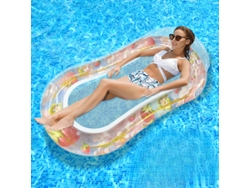Flotador inflable para piscina para adultos, flotador inflable de agua fresa con lentejuelas Siurn