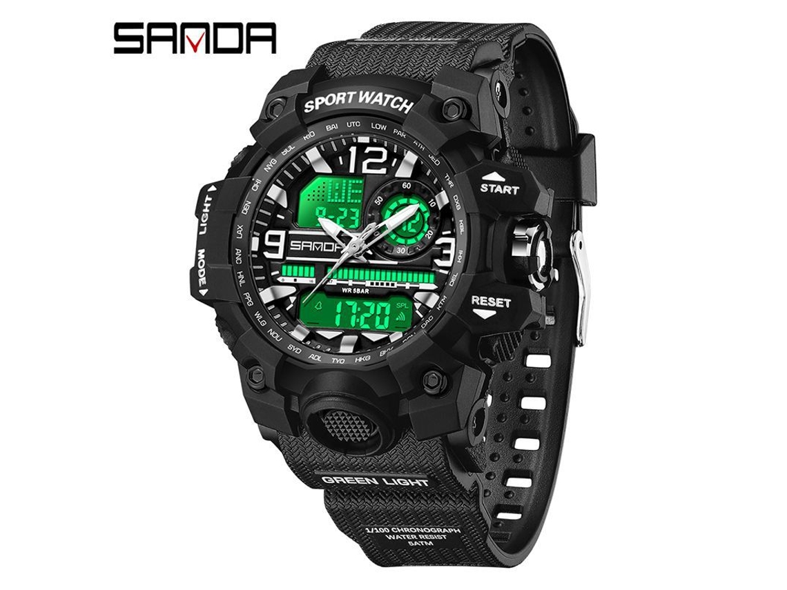 Reloj Deportivo Multifuncional Luminoso, Moderno Y A La Moda (blanco Y Negro para Mujer)