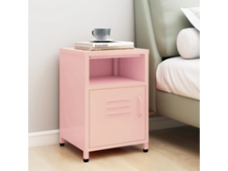 Mesa de Cabeceira LOVELY HOME Mesinha 35X35X51 Cm Aço Rosa