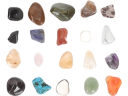 Piedras y cristales naturales pulidos para niños, set educativo con 20 piezas de 10 a 20 mm. CHABERLU