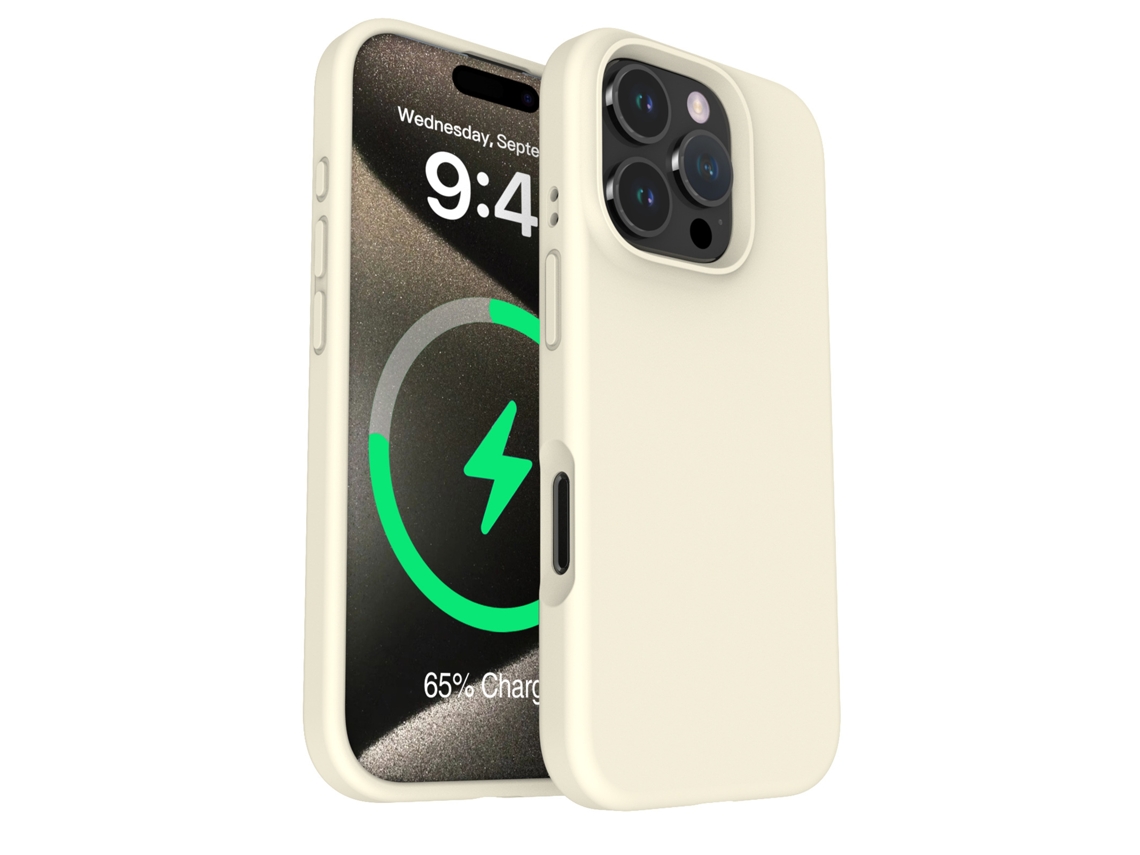 (blanco, Iphone 15 Pro) Funda Magnética De Silicona Líquida Para Iphone, Color Liso Y Sencillo.