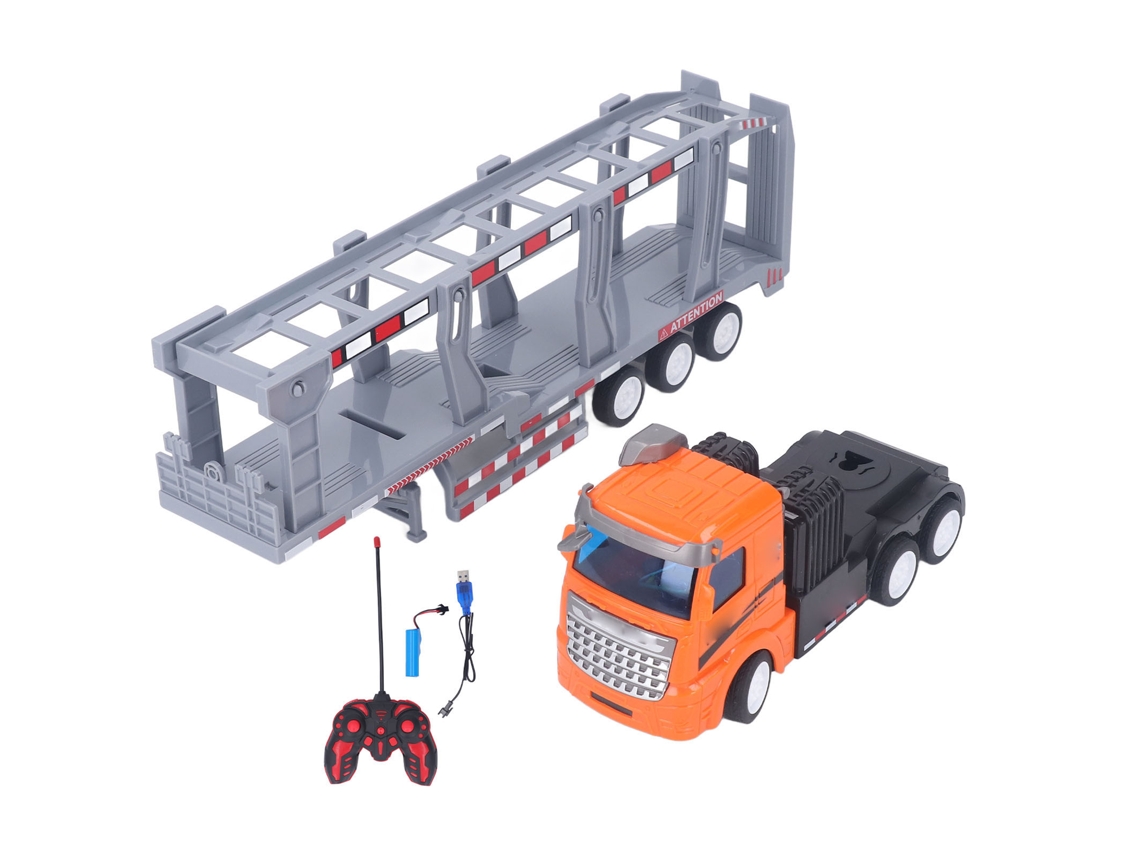2026-camión Remolque Rc Transportador De Coches 2 Pisos Con Luz Y Sonido Control Remoto Para Niños Juguete Educativo