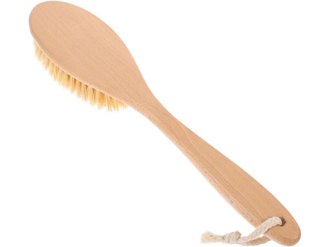 Brosse De Bain Exfoliante En Sisal Y Bois De Hêtre Longue Poignée À Dos Para Peau Sèche Unisexe ...