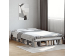 Estructura De Cama Madera De Ingeniería Gris Sonoma 140x190 Cm