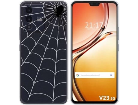 Carcasa para Vivo V23 5G TUMUNDOSMARTPHONE Dibujos Transparente Araña Multicolor
