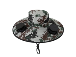Sombrero Con Ventilador De Energía Solar(patrón De Camuflaje Redondo Punteado)recargable, Parasol Para Pesca Al Aire Libre Y Protección Solar
