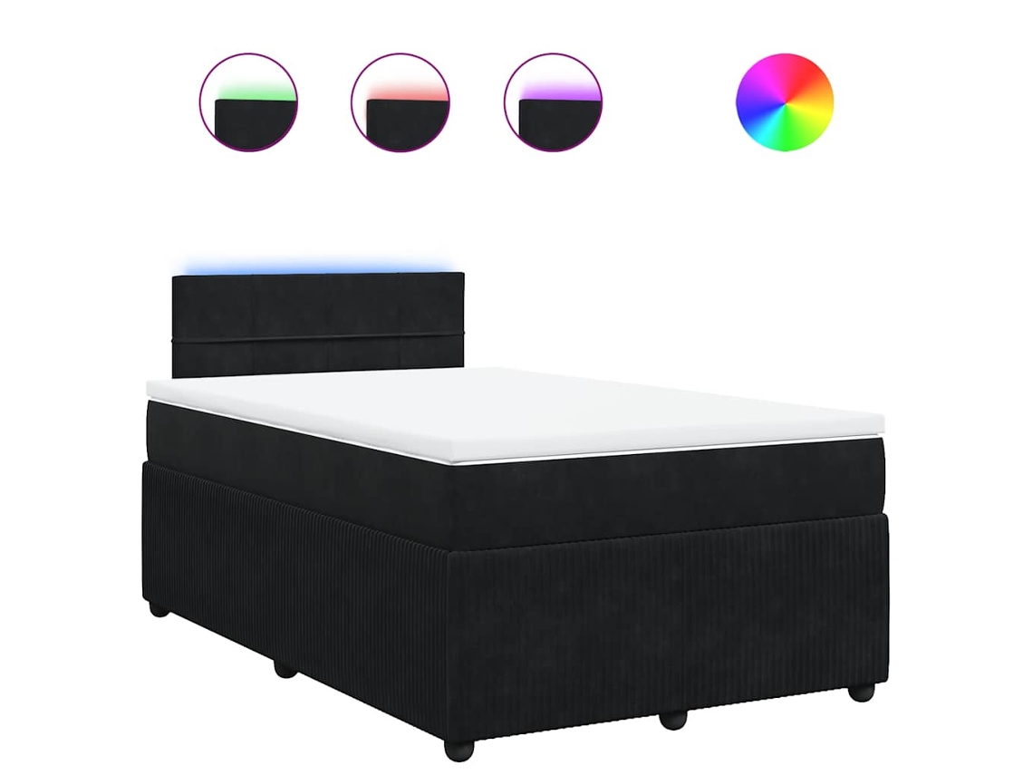 Maison Exclusive - Cama Box Spring Con Colchón Terciopelo Negro 120x190 Cm