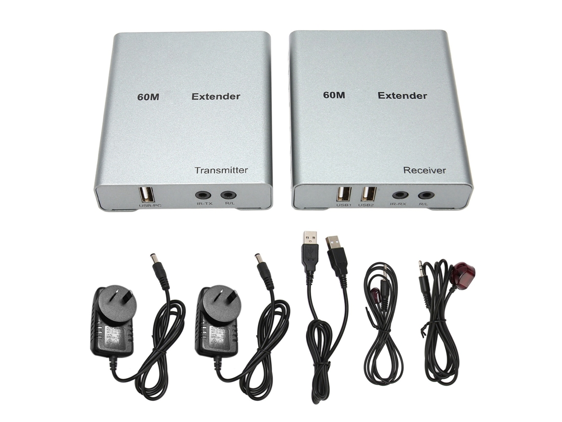 Cable De Extensión Usb Kvm, Interfaz Multimedia Hd 1080p A Través De Cat5e/6, 60 M, Enchufe Australiano