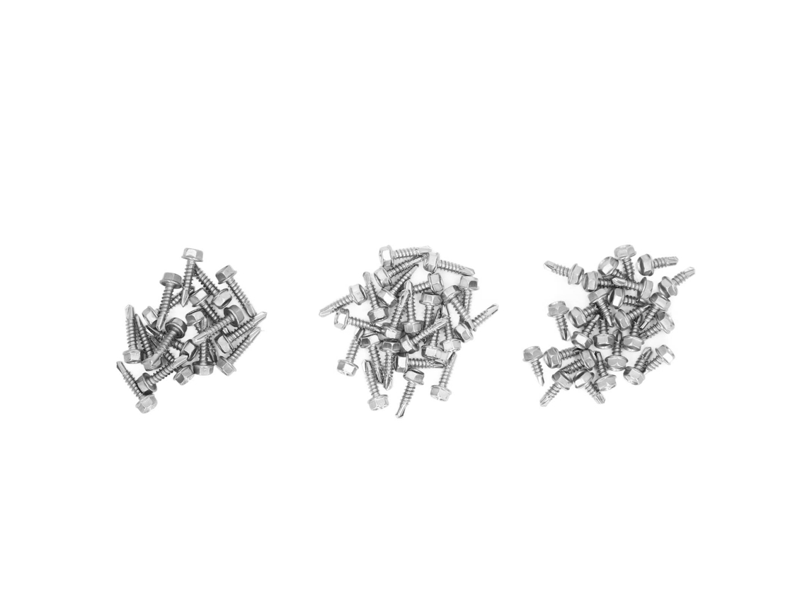 150 Piezas De Tornillos Autoperforantes De Acero Inoxidable 304 Con Cabeza Hexagonal Y Arandela Surtido