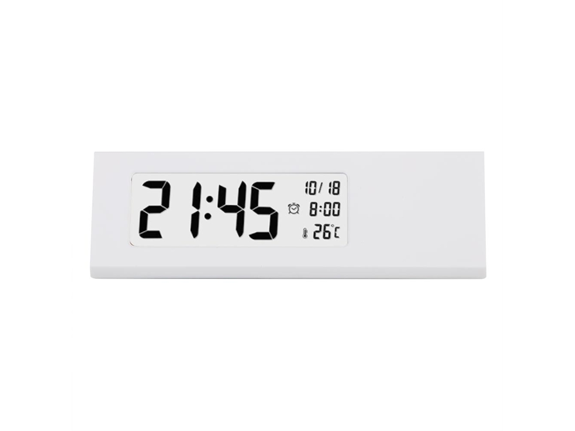 JILLIOPER Reloj Digital con Alarma Pantalla LCD para Mesilla con Fecha Día Temperatura y Luz de Fondo