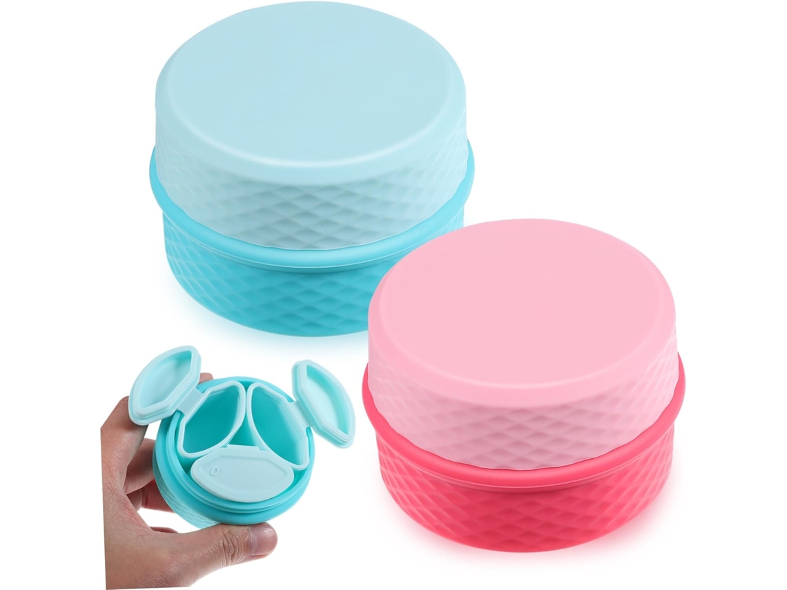 2 Tarros De Viaje Para Pequeños Frascos/envases Vacíos De Loción O Cosméticos.
