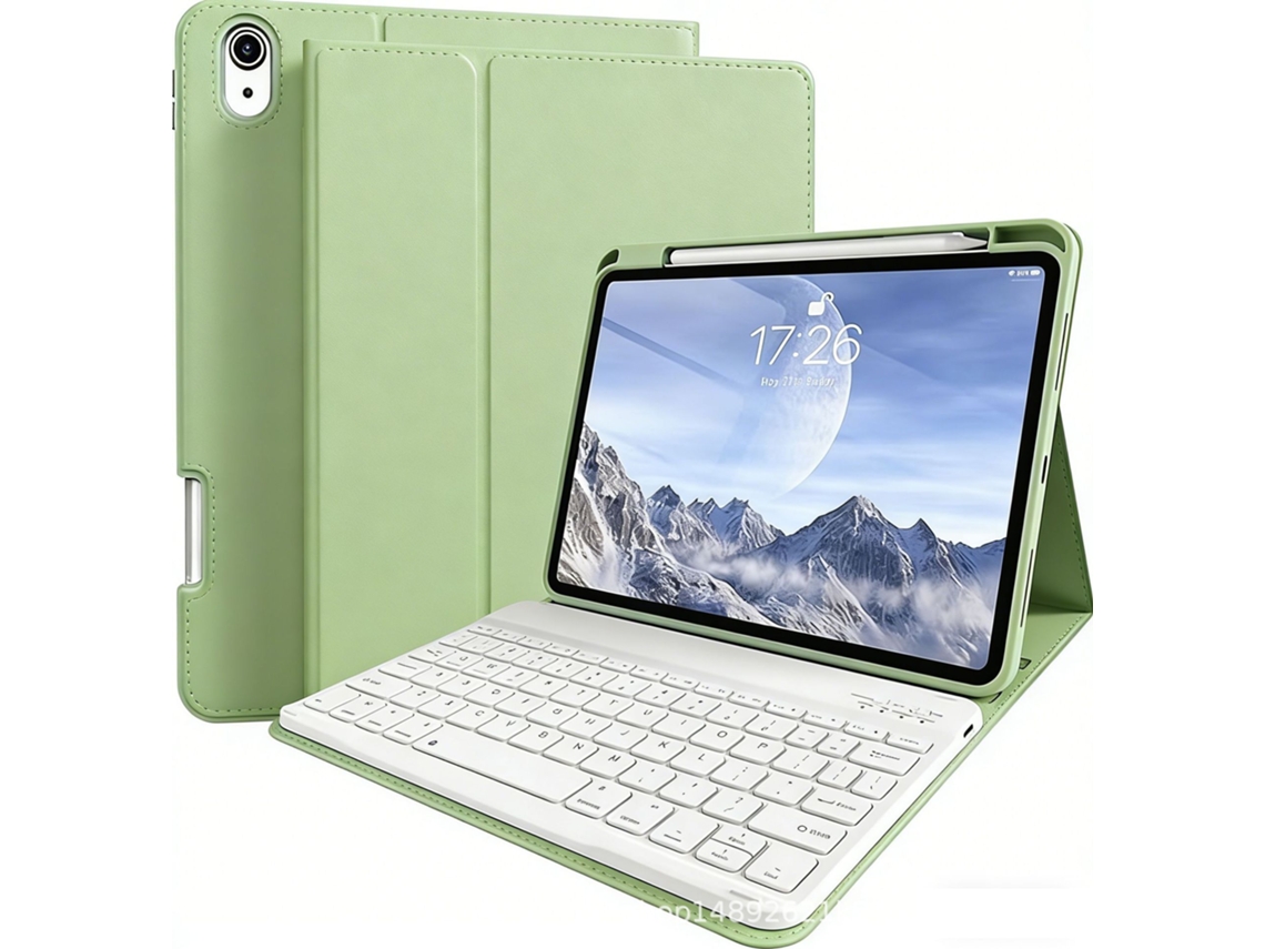 Protector de teclado Bluetooth HALINUIA con compartimento para lápiz, color verde matcha, HALINUIA