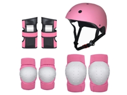 Monopatín Equilibrio Bicicleta Patinaje Casco Protección Set YUYSAN Rosa Talla L (51-75kg)