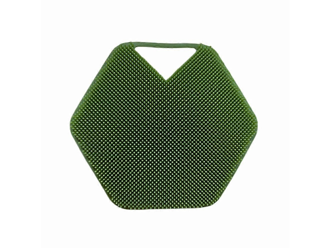 Rebe-pincel De Baño De Silicona Colgante Para Limpieza Corporal, Masaje Y Exfoliación Con Mango Ergonómico Verde Ejército