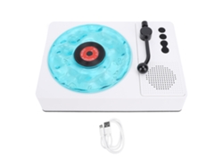 Altavoz Bluetooth Waves, Tocadiscos Inalámbrico Vintage Con Luz Nocturna, Blanco.