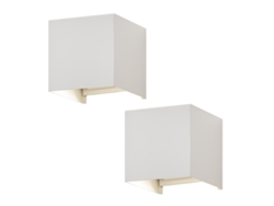 Aplique Led 5W 2 Piezas Lámpara De Pared Exterior/Interior Blanco Regulable Doble Haz Impermeable Ip65 230V 3000K NETTLIFE