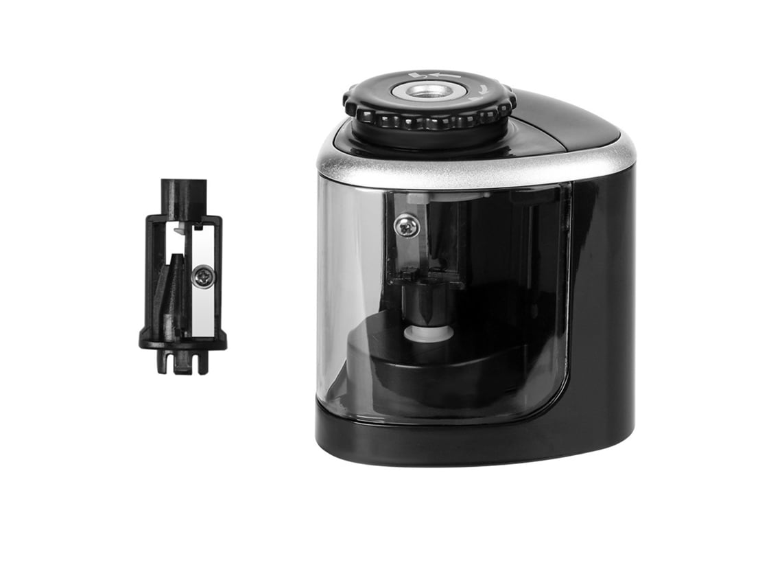 Apontador de lápis elétrico Bjww-sharpener, a bateria, portátil, fácil de usar, para crianças e estudantes, preto.
