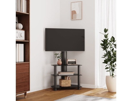Mueble De Esquina Para Tv VIDAXL Negro Metal (65.5x40x110 cm)