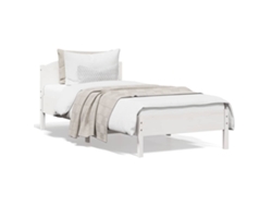 Estructura De Cama Sin Colchón Madera De Pino Blanca 90x200 Cm