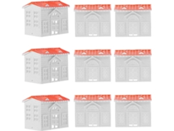 Lote de 10 aldeas blancas en miniatura en 3D para decorar micropaisajes exteriores.