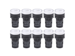 10 Unidades De Luz Indicadora Led Ad16-22ds Blanca De Alto Brillo Ac/dc 24v Equipo Accesorio