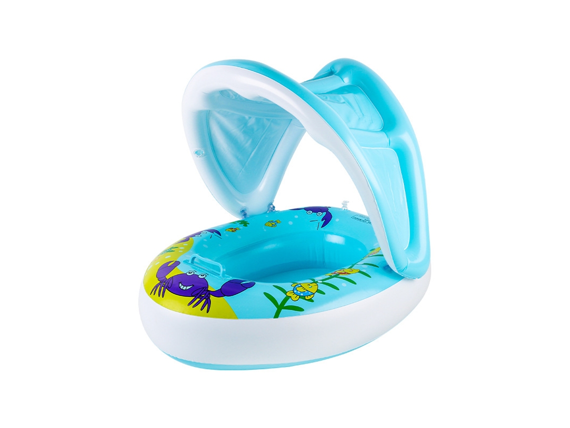 Flotador inflable para piscina, anillo de natación para bebé con visera solar extraíble Gertiz (cangrejo)