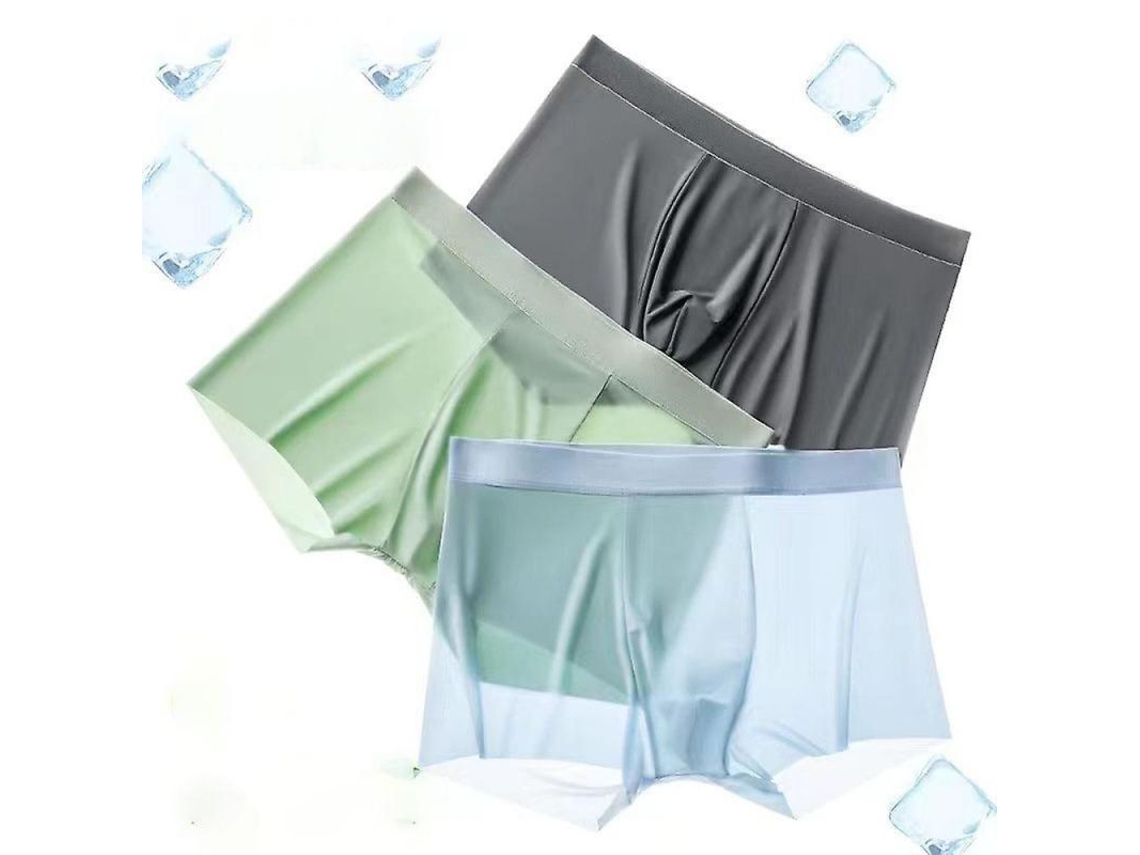 Ropa Interior Hombre 3pcs Seda De Morera Antibacterial 5a Hielo Seda Verano Frío Ldj Xxl