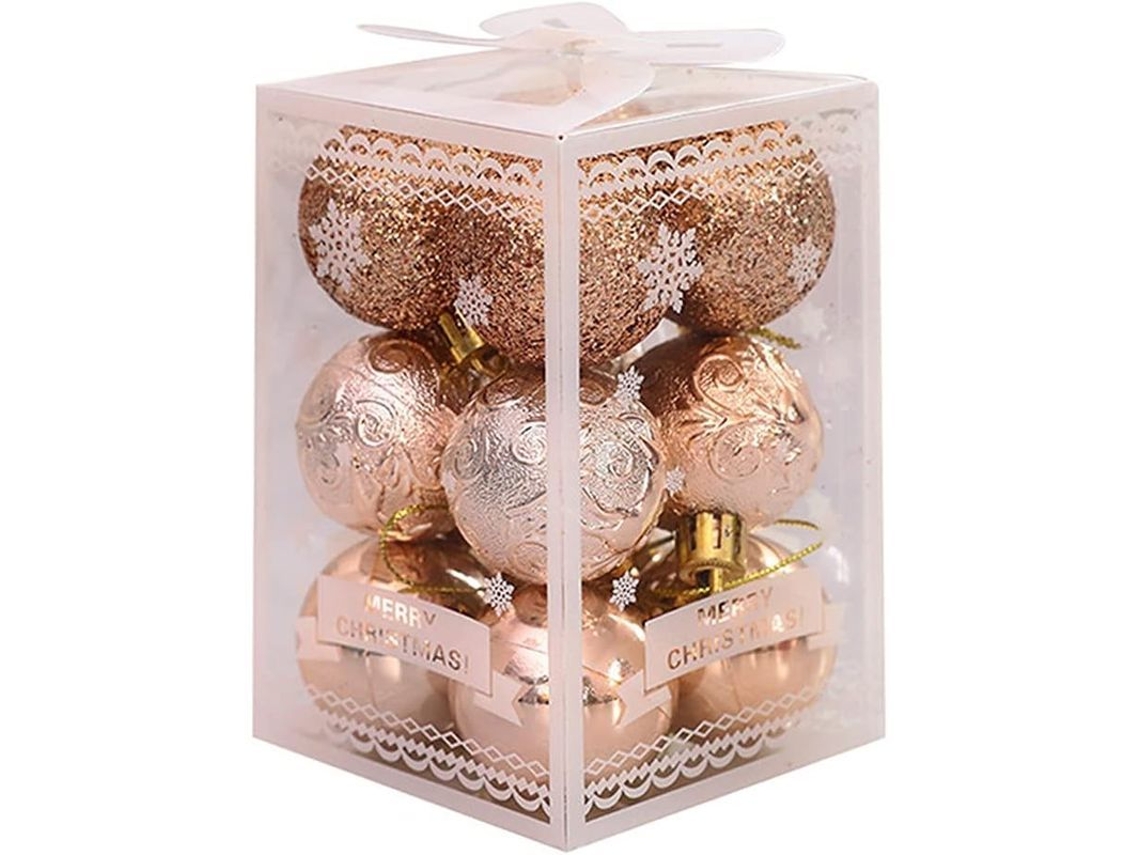12 adornos para árbol de Navidad, bolas irrompibles de 40 mm, decoración navideña colgante.