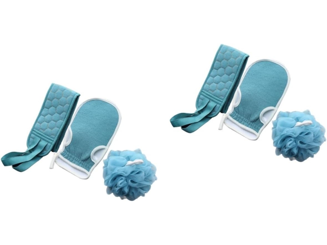 2 Prácticos Juegos De Baño Con Bolas Exfoliantes Y Limpiadoras Corporales Con Efecto Degradado.