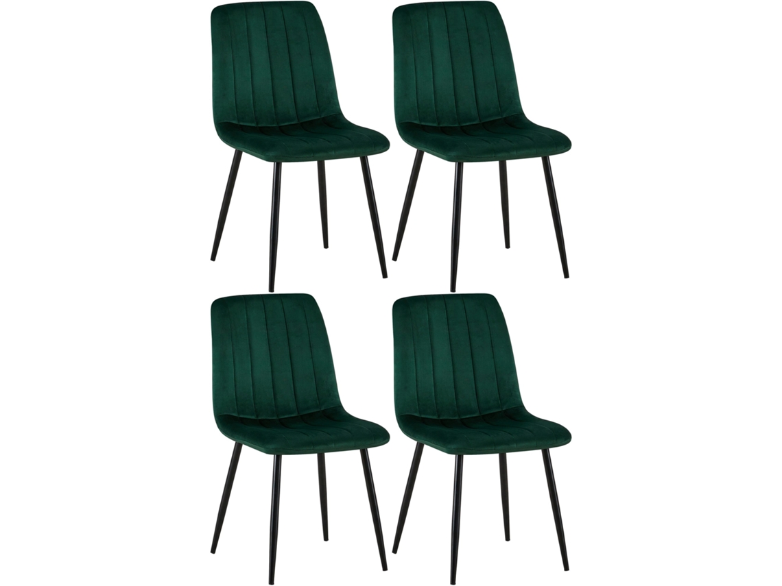 Juego de 4 sillas Dijon verde/terciopelo CLP