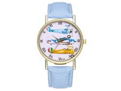 Reloj De Pulsera De Cuero Analógico De Quartzo Zhoulianfa Para Hombres Y Mujeres (azul Claro)
