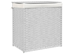 Cesto De La Ropa Sucia VIDAXL Blanco Poli Ratán (53x35x57 cm)