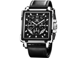 Reloj Luminoso Impermeable De Moda Con Cronógrafo De Cuero Cuadrado Masculino Pretoyuysan