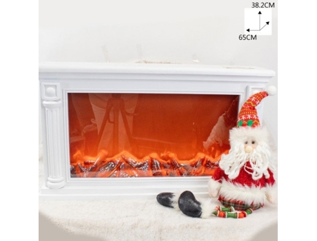 Luz de Llama Decorativa para Chimenea Eléctrica Empotrada Incorporada, con Juego De Leños Efecto Decorativo Blanco 65x14.2x38.2cm SELEOK